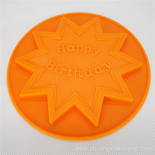 Silicone Chocolate mould-Round with happy birthday